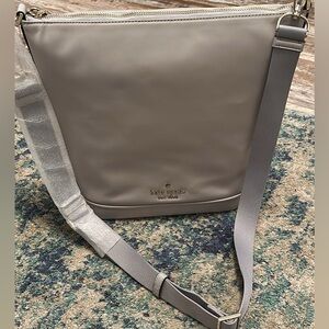 NWT Kate Spade Light Gray Nylon Shoulder Bag